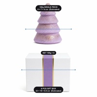 Bombe de bain effervescente personnalisée OEM ODM Myrtille Arbre de Noël 100g, Étiquette privée personnalisée, Hydratante et Adoucissante, Coffret cadeau spa