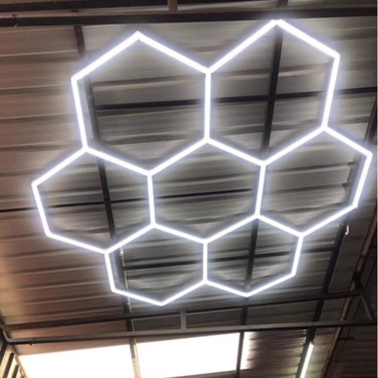 Factory Hot Selling Portable Free Design Car DIY Detailing Light Workshop Hexagonal LED Garage Work Lights Rated High CRI