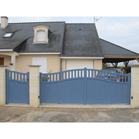 Portail Coulissant Extérieur en Aluminium Durable et Élégant pour Allée de Maison, 6 Pieds, Revêtement Poudré, Commande Automatique