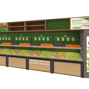Metal Supermarket Black Shelf 2 Rack Veg Multi Tier High Quality Stand And Cooler <span class=keywords><strong>Fruit</strong></span> Vegetable Display <span class=keywords><strong>Box</strong></span> - Product Image 1
