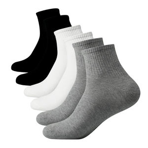 5 paia di calzini da uomo casual sportivi in cotone, tinta unita, multicolore, versatili, per tutte le stagioni, da interno, da lavoro, anti-odore, antibatterici, traspiranti - Product Image 2