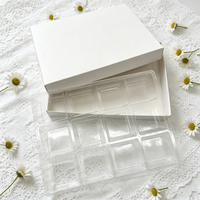 Boîte d'emballage pour aliments, desserts et bonbons, plateau transparent en PET de qualité alimentaire à 12 compartiments, boîte cadeau pour truffes, biscuits et chocolats