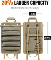 Sac à outils enroulable, sac à outils robuste 1680D avec pochettes à outils détachables