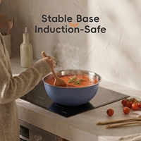 Ensemble de bols de cuisson multifonctionnels empilables en acier inoxydable poli 201, style coréen moderne, pour usage domestique