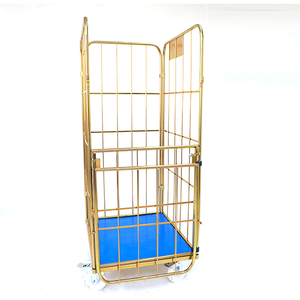 Carrello Portabiancheria in Acciaio Dorato <span class=keywords><strong>con</strong></span> Ruote, Cesto per Bucato Personalizzato, Capacità 500kg - Product Image 3