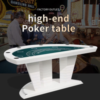 Table de Blackjack de haute qualité pour 6 personnes, table de jeu de poker moderne avec base en acier inoxydable, table de jeu de cartes pour le divertissement à domicile ou au casino