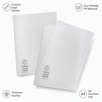 Dossier en plastique transparent PP en forme de L A4 avec impression UV de logo personnalisé pour le bureau et l'école