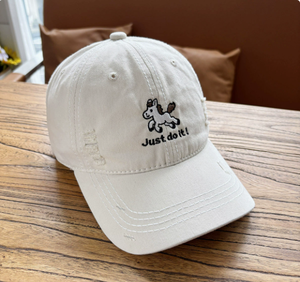 Gorra de béisbol bordada con caballo de dibujos animados, sombrero de sol de algodón lavado vintage para niños - Product Image 2