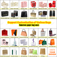 Sac shopping en papier bleu clair de luxe avec logo personnalisé en feuille d'or et poignée en ruban de satin bleu pour l'emballage de produits cosmétiques de boutique