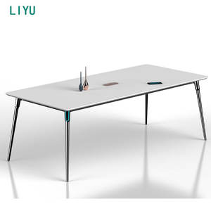Table de conférence modulaire extensible moderne Liyu, capacité de 4 à 12 personnes, mobilier de bureau en bois pour salle de réunion, salle à manger, hôpital - Product Image 1