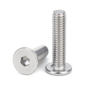 Tornillos de máquina de acero inoxidable <span class=keywords><strong>A2</strong></span> métricos M2-M6 con cabeza plana ultrafina de perfil bajo y accionamiento hexagonal (Allen) - Product Image 1
