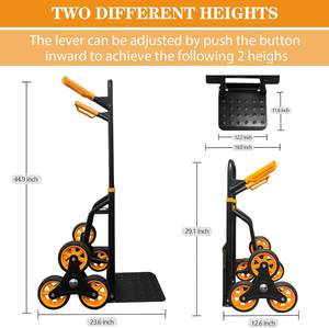 Dukungan Alat troli Platform troli lipat truk tangan pendaki tangga baja kuat & logam dapat disesuaikan OEM - Product Image 2