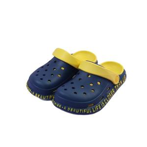 Sandales Crocs pour filles, chaussures d'été antidérapantes à bout fermé, avec sangle blanche et verte, pantoufles de plage pour enfants de 4 à 6 ans, semelle souple et confortable - Product Image 5