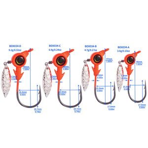 3D-Augen-Jigkopf mit Spinnerblatt Angelhaken-<span class=keywords><strong>Set</strong></span> 5 Farben 1/8oz 3/16oz 1/4oz 3/8oz für Barsch Forelle Zander Süßwasser-Angelzubehör-Box - Product Image 3