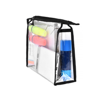 Pochette de maquillage transparente personnalisée avec logo, sac à fermeture éclair en PVC transparent