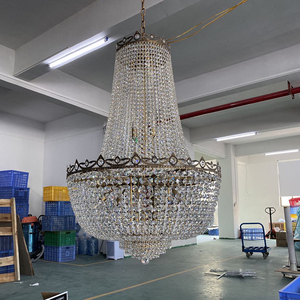 Lampadario di Lusso Moderno in <span class=keywords><strong>Cristallo</strong></span> K9 con Struttura in Ottone Anticato Stile Francese per Illuminazione e Arredamento Domestico - Product Image 4