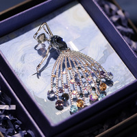 Broche de luxe XILIANGFEIZI en cristal bleu, motif ballerine, bijoux en or pour femme, prix de gros bas