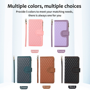 Fundas de teléfono móvil con billetera de cuero PU de lujo para Xiaomi Redmi Note 14 <span class=keywords><strong>Pro</strong></span> Plus 5G 15C 14C A5 A3 cremallera 9 tarjeteros contraportada - Product Image 6