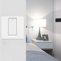 Tuya WiFi Smart Switch 1 Gang Neutre ou Sans Fil Neutre BLE Key Button Switch Fonctionne avec Alexa Voice EU UK Standard