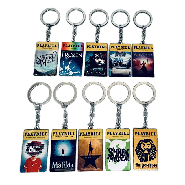 Fashion Broadway Musical Keychain Musical Theater Poster Key Ring Musical Play Playbill Keychains for Women Men Jewelry Gift