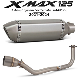 Système d'échappement XMAX125 pour Yamaha <span class=keywords><strong>XMAX</strong></span> <span class=keywords><strong>125</strong></span> 125cc 2021-2024, kit de tuyaux d'échappement pour moto, collecteurs de <span class=keywords><strong>scooter</strong></span>, tube de 370 mm, silencieux - Product Image 1