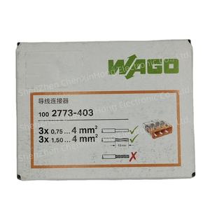 Wagos 2773 403ขั้วต่อสายแบบเร็ว2773-403 0.75mm2สีส้มใสไปยัง<span class=keywords><strong>4mm2</strong></span> wagos ขั้วต่อสายไฟแบบเร็ว2773-403 - Product Image 1