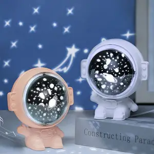 Mini Astronauta LED Girando Estrela Lua Projeção Lâmpada Estrela Noite para Crianças Room Decor