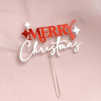 Großhandel Weihnachts dekorationen Acryl Kuchen Topper Schnee rohr Frohe Weihnachten Kuchen Topper Thema Party Kuchen Dekorationen Lieferungen