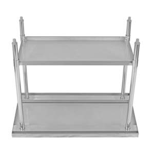 โต๊ะทำงานสแตนเลสเกรด NSF สำหรับงานเชิงพาณิชย์ พร้อมแผ่นกันน้ำกระเด็นสูง 4 นิ้ว และชั้นวางด้านล่าง - Product Image 2