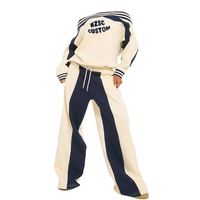 Ensemble décontracté 2 pièces pour femme : sweat-shirt oversize et pantalon large en tissu éponge respirant et écologique, avec blocs de couleur aux épaules, idéal pour l'automne