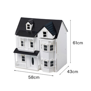 Maison de poupée haut de gamme de style européen et américain, rétro, en bois, éducative, pour jeu de rôle, château luxueux - Product Image 6