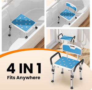 <span class=keywords><strong>Chaise</strong></span> <span class=keywords><strong>de</strong></span> douche bleue <span class=keywords><strong>pour</strong></span> l'intérieur <span class=keywords><strong>de</strong></span> la douche, capacité <span class=keywords><strong>de</strong></span> 400 lb, siège <span class=keywords><strong>de</strong></span> <span class=keywords><strong>baignoire</strong></span> robuste avec accoudoirs et dossier réglable en hauteur <span class=keywords><strong>pour</strong></span> les personnes âgées et les personnes handicapées - Product Image 2