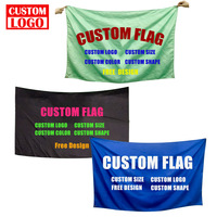Drapeaux personnalisés à faible MOQ, rouge, blanc, vert, pour célébrations, 3x5, pour extérieur et sports, avec impression de logo, drapeaux publicitaires personnalisés, drapeaux de fanfare