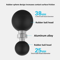 Support à rotule flexible en alliage d'aluminium de 1,5 pouce, double fixation robuste de 17 mm, adaptateur universel double rotule de 25 mm, garantie 1 an