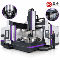Tour CNC à portique pour usinage lourd avec table rotative, broche et guide linéaire