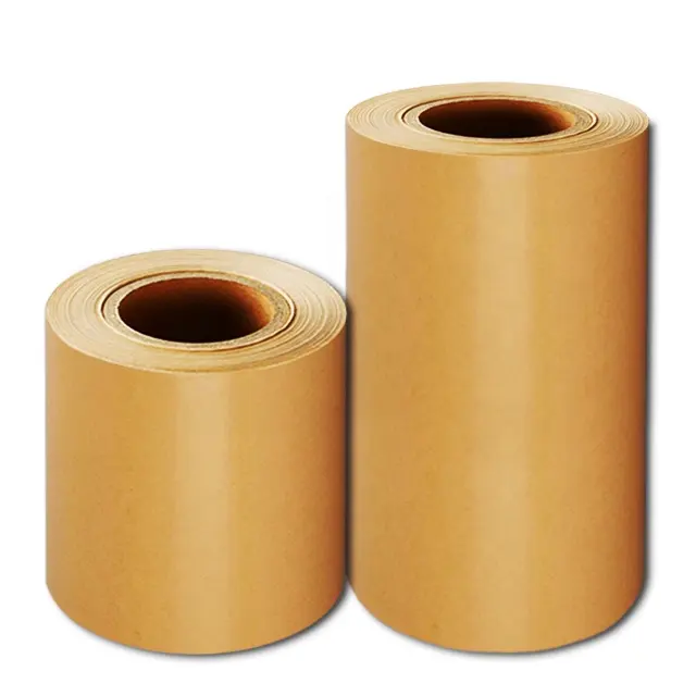 Factory Wholesale Eco Kraft Wrapping Adhesive Label Roll Biodegradable Recycled Material Brown Kraft Sticker Paper Jumbo Roll