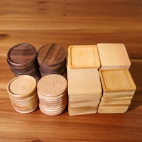 Ensemble de sous-verres en bois gravés avec logo personnalisé, hêtre et noyer, pour tasses à café, thé, boissons, bar, café, cadeau, vente en gros, OEM