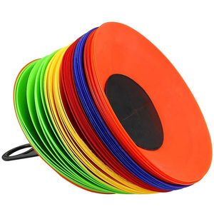 Vendedor caliente niños 50 piezas PE plástico suave deportes entrenamiento juguete fútbol marcador disco agilidad entrenamiento conos soporte con bolsa de malla - Product Image 4