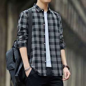 Autumn Stylish Multicolor <b>Men's</b> Casual Large Plaid Shirt Loose Cotton <b>Top</b> <b>Men</b> <b>Long</b> <b>Sleeve</b> Casual Shirt J0210 - Product Image 5