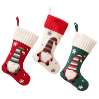 Chaussette de Noël personnalisée haut de gamme avec logo brodé, motif Père Noël et renne, sac cadeau pour bonbons, mini chaussette du Père Noël, Guangdong
