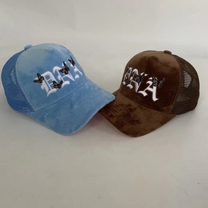 Fashion Winter Corduroy <b>Waterproof</b> Embroidery High Quality Customized Velvet <b>Cap</b> Trucker Hat Baseball <b>Caps</b> with Fruit Pattern - Product Image 6