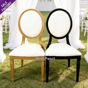 New Round Backrest Cheap Used Gold Stainless Steel <b>Party</b> Decoration Furniture Banquet Wedding Chair - Product Image 1