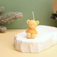 Bougie décorative créative en forme d'ours mignon de luxe, bougie en cire faite à la main, décoration d'intérieur, cadeau pour femmes, décoration de fête d'anniversaire
