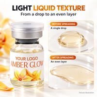 Private Label Amber Glow Gesichtsserum mit Niacinamid, Hyaluronsäure und Succinsäure, Individuelles Logo, Hautpflege-Fläschchen