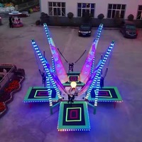 Parc de trampolines rectangulaires pour enfants en plein air avec lumières, lit de saut à trampoline rotatif à vendre