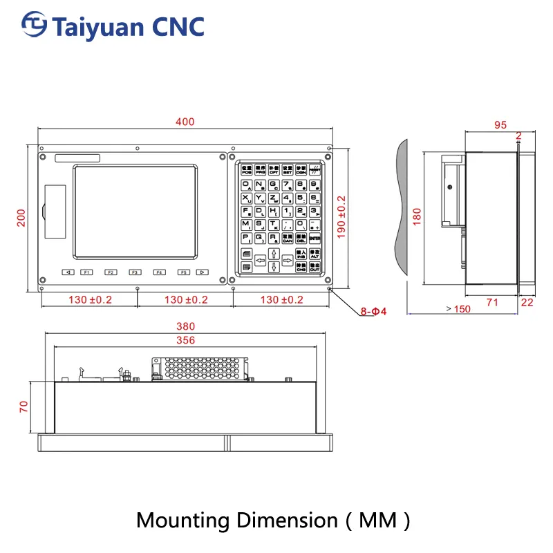 ชุดตัวควบคุม CNC แบบ5แกน8TA-L สมบูรณ์ชุดประกอบด้วยมอเตอร์เซอร์โวและโซลูชันการปรับแต่งเครื่องกลึงไดรฟ์