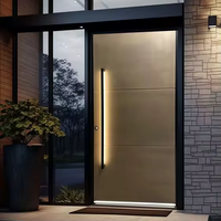 Porte d'entrée pivotante moderne en acier laminé à froid blindé de marques chinoises haut de gamme, porte de sécurité anti-effraction et anti-balles
