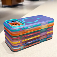 Étui magnétique plat de luxe pour iPhone 18 17 16 15 14 13, coque arrière hybride antichoc en TPU PC TPE