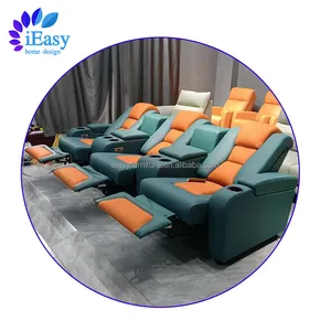 Custom lazy boy theater auto seating sofa with reclining headrest reclining sofa living room leather furniture reclining sofa