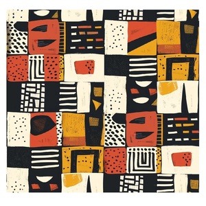 Tissu en coton imprimé artistique africain en gros au mètre, matériau en coton ethnique traditionnel pour les quilts, les vêtements et le patchwork - Product Image 1